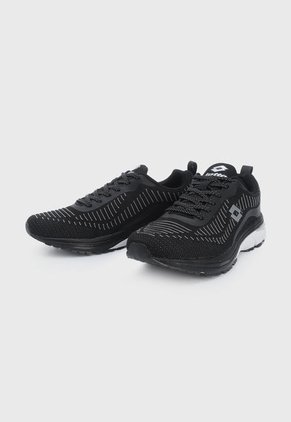 Tenis Lifestyle Negro-Blanco-Plateado Lotto Rayo