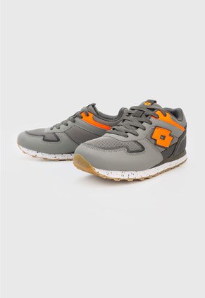 Tenis Lifestyle Gris-Naranja Neón-Blanco Lotto Orense