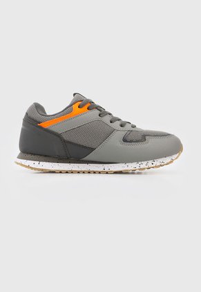 Tenis Lifestyle Gris-Naranja Neón-Blanco Lotto Orense