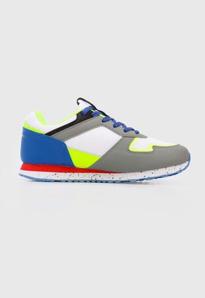 Tenis Lifestyle Gris-Azul-Verde Neón Lotto Orense