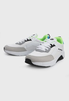 Tenis Lifestyle Blanco-Negro-Amarillo Neón Lotto Saman