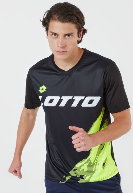 Camiseta Negro-Blanco-Amarillo Neón Lotto Frank
