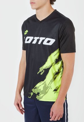 Camiseta Negro-Blanco-Amarillo Neón Lotto Frank