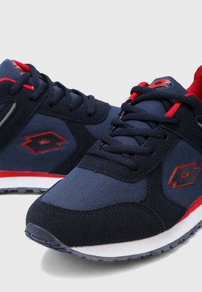 Tenis Lifestyle Azul Navy-Rojo Lotto