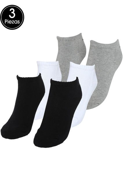 Trio Calcetines Negro-Gris-Blanco Lotto