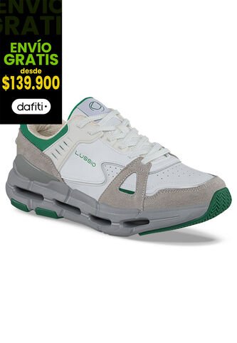Zapatos Casuales Denzaro Blanco-Gris Lussio Para Hombre LUSSIO