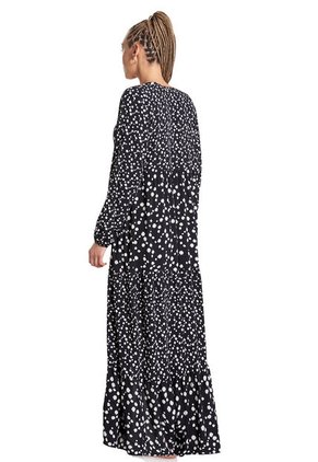 Vestido Negro-Blanco Maaji Ditsy Daisy Luna