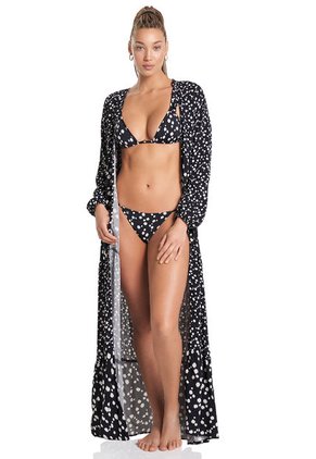 Vestido Negro-Blanco Maaji Ditsy Daisy Luna