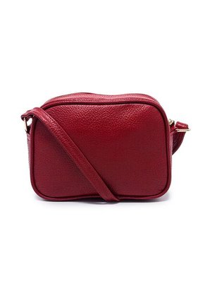 Bolso Manos Libres Macoly 788 Cuero Rojo Liso Oro