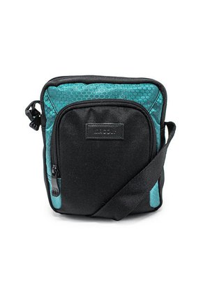 Bolso Manos Libres Macoly 278 Lona Negro X Verde Turquesa