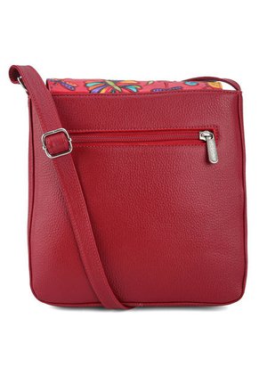 Manos Libres C321 En Cuero Tala Rojo Flores