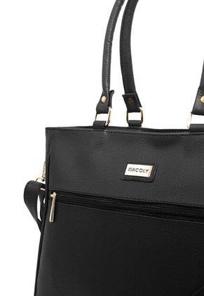 Bolso De Hombro Grande Macoly 878 Marsella Negro Oro