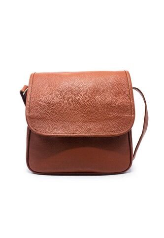 Bolso Manos Libres Macoly 037 Cuero Miel Liso Niquel Macoly