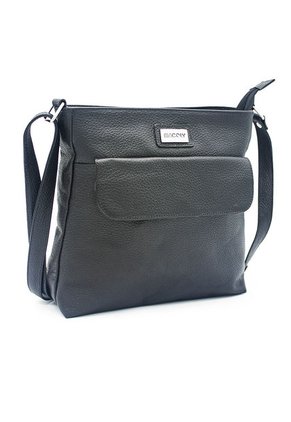Bolso Manos Libres Macoly 1010 Cuero Negro Liso