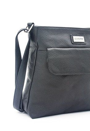 Bolso Manos Libres Macoly 1010 Cuero Negro Liso
