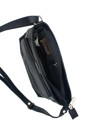 Bolso Manos Libres Macoly 1010 Cuero Negro Liso