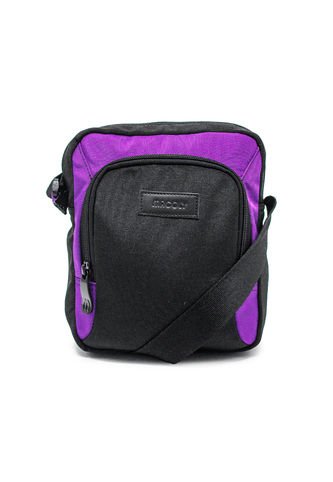 Bolso Manos Libres Macoly 278 Lona Negro X Morado Macoly