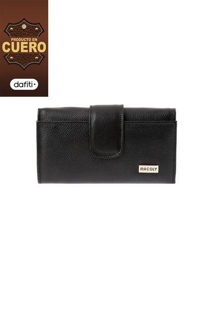 Billetera Grande Macoly 630 Cuero Negro Liso
