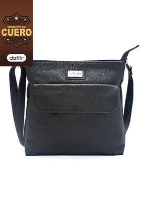 Bolso Manos Libres Macoly 1010 Cuero Negro Liso