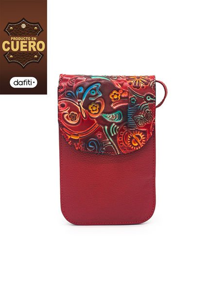 Portacelular Manos Libres MA01 Cuero Tala Rojo