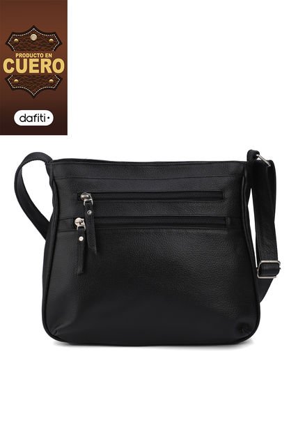 Bolso Manos Libres Macoly 820 Cuero Negro Liso