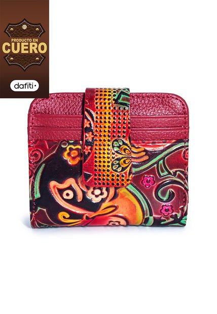 Billetera Mini Macoly 027 Cuero Tala Rojo