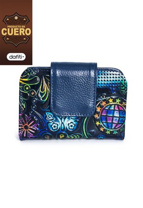 Billetera Mini Macoly 048 Cuero Tala Azul