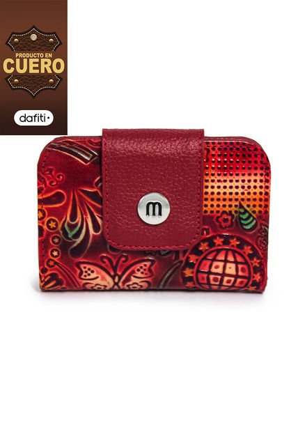 Billetera Mini Macoly 048 Cuero Tala Rojo