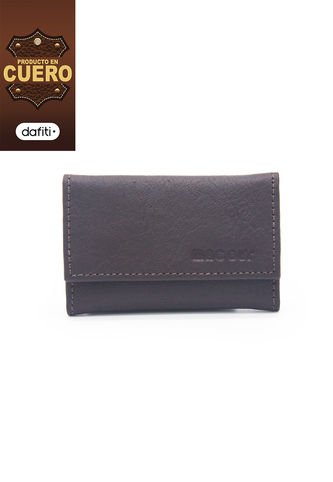 Porta Llaves Para Hombre 323 Cuero Cafe Plata Macoly