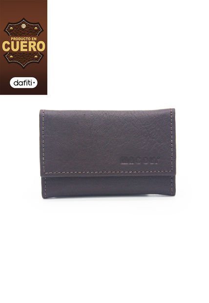 Porta Llaves Para Hombre 323 Cuero Cafe Plata