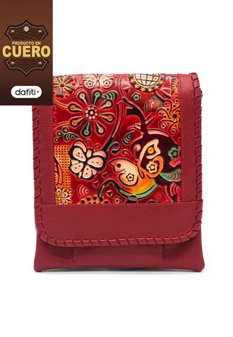 Bolso Manos Libres AM01 Cuero Tala Rojo Macoly