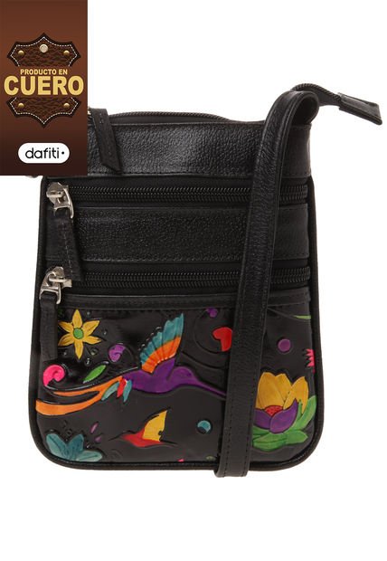 Bolso Manos Libres 320 Cuero Tala Negro Pajaros