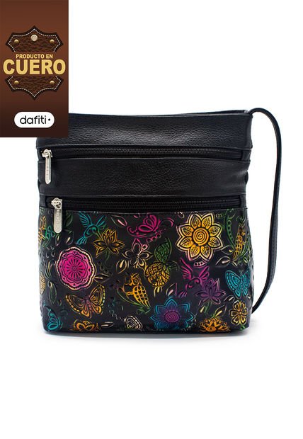 Bolso Manos Libres Macoly M308 Cuero Tala Negro Color
