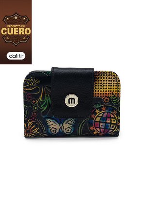 Billetera Mini Macoly 048 Cuero Tala Negro Color