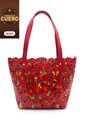 Bolso De Hombro C329 Cuero Tala Rojo Mariposas de Macoly