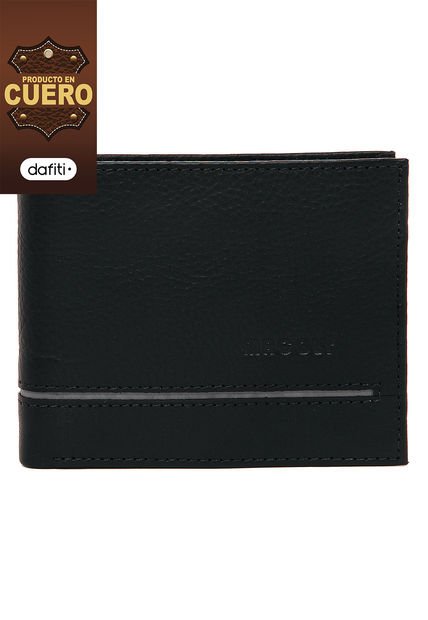 Billetera Hombre 309 Macoly  En Cuero Negro