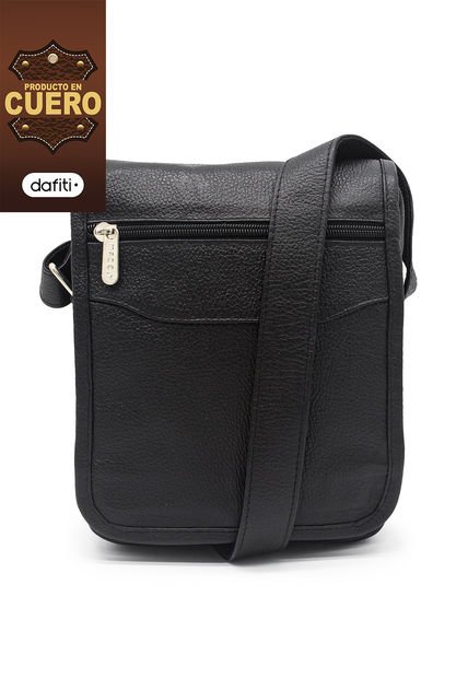 Bolso Manos Libres 041 Cuero Negro Liso