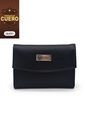 Billetera Mini A035 Cuero Negro Liso de Macoly