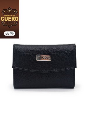 Billetera Mini A035 Cuero Negro Liso
