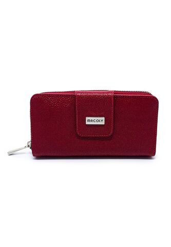 Billetera Grande A011 Cuero Rojo Crem Niquel Macoly