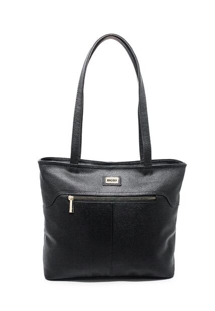 Bolso De Hombro Macoly M877 Cuero Negro Liso