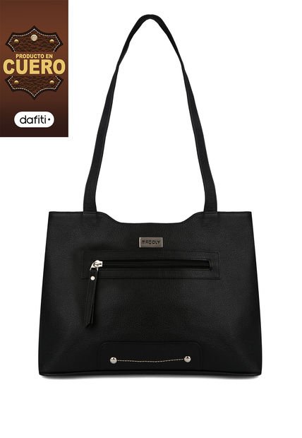 Bolso De Hombro 816 Cuero Negro Liso