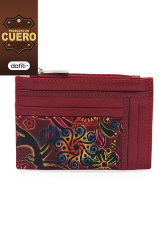 Portadocumento Plano AM14 Cuero Tala Rojo Macoly