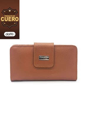 Billetera Mediana Macoly A05 Cuero Miel Liso