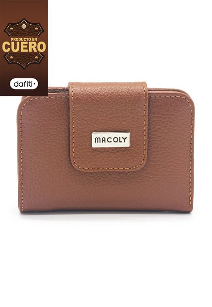 Billetera Mini Macoly A018 Cuero Miel Liso