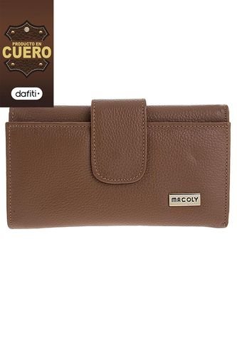 Billetera Grande Macoly 630 Cuero Miel Liso Macoly