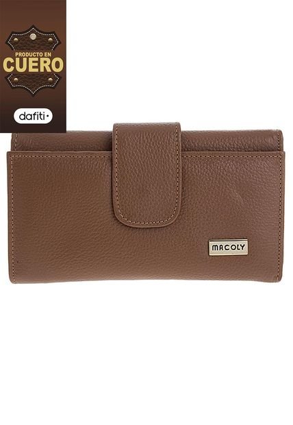 Billetera Grande Macoly 630 Cuero Miel Liso