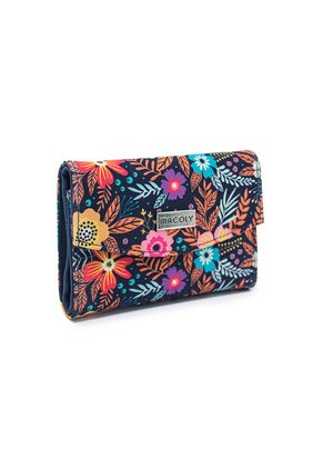 Billetera Mini Macoly A035 Flora Azul 