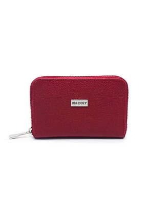 Billetera Mediana Macoly A042 Cuero Rojo Liso Niquel