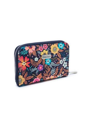 Billetera Mediana Macoly A026 Flora Azul Crem Niquel